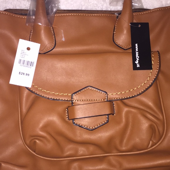 Camel Cognac MoDa New York Crossbody Bag Purse NWT - Picture 3 of 9